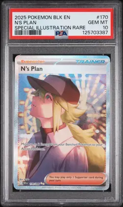 2025 POKEMON BLK EN-BLACK BOLT SPECIAL ILLUSTRATION RARE #170 N'S PLAN PSA 10 - Image 1