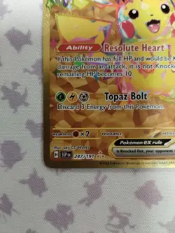 Pokemon Pikachu TCG EX Surging Sparks Holo Hyper Rare Gold Card 247/191 English - Image 4