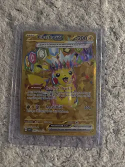Pokemon Pikachu TCG EX Surging Sparks Holo Hyper Rare Gold Card 247/191 English - Image 1