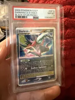 2008 POKEMON DIAMOND & PEARL BLACK STAR PROMO #DP19 DARKRAI LV.X-HOLO PSA 8 - Image 1