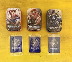 One Piece Tin Set Vol 2 Luffy P075 Sabo P073 Ace P074 Promos Sealed English - Image 2