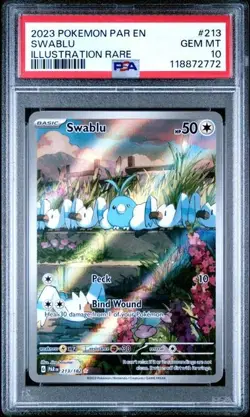 Swablu 213/182 Illustration Rare Paradox Rift 2023 Pokemon - PSA 10 - Image 1