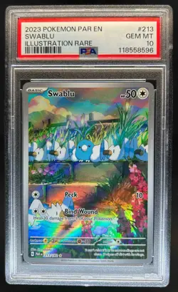 2023 Pokemon SV Paradox Rift Swablu Illustration Rare #213/182 PSA 10 - Image 1