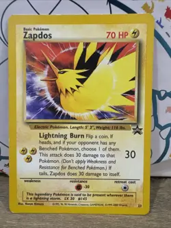 Pokemon Zapdos Wizards Black Star ProMos Technologies 23 Promo Card LP - Image 1