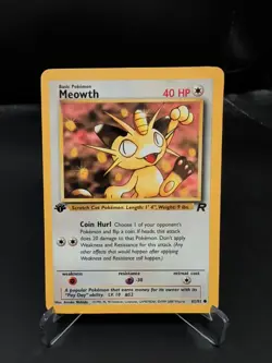 Pokemon ~ MEOWTH ~ Team Rocket FIRST EDITION Card 62/82 - Image 1