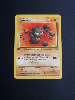 Geodude 47/62 1st Edition Non Holo Pokemon TCG Card Vintage Fossil Light Play - Image 1