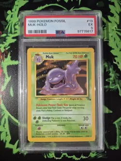 Pokemon Card Karte Sleimok Muk 13/62 Fossil Set Holo Grading PSA 5 EXC - Image 1