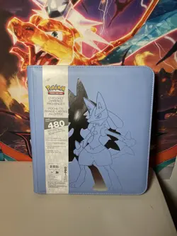 NEW DAMAGED Ultra PRO Elite Series Lucario 12 Pocket Zippered Pokemon Binder TCG - Image 1