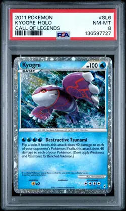 2011 POKEMON CALL OF LEGENDS #SL6 KYOGRE-HOLO PSA 8 - Image 1