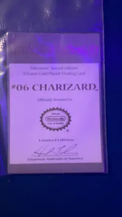 1999 Pokemon Nintendo #06 Charizard 23K Gold Plated Trading Card #06 CHARIZARD - Image 2