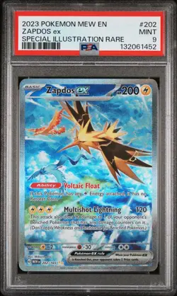 2023 Pokemon Mew En Zapdos Ex Special Illustration Rare #202 PSA 9 Mint - Image 1