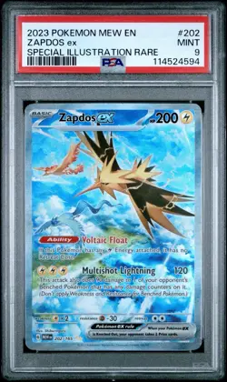 2023 Pokemon Scarlet & Violet 151 Mew-EN Zapdos Ex SIR SAR 202 PSA 9 Mint - Image 1