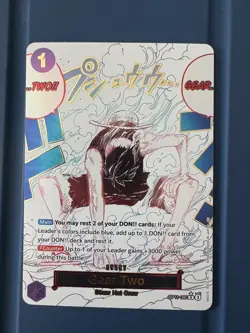 One Piece TCG GEAR TWO Luffy OP11-080* Event Manga Card Alt Art - Image 1