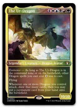 The Ur-Dragon (Foil Etched) #594 (NM) Commander Masters CMM Magic MTG - Image 1
