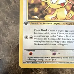 Pokemon TCG Meowth Team Rocket 1st Edition 62/82 40 HP Basic Common Regular - Image 5