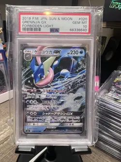 Pokemon TCG Japanese Double Rare Greninja GX Forbidden Light PSA 10 020/094 - Image 1