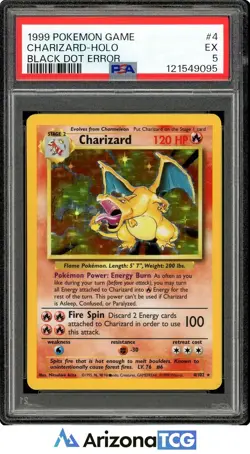 Pokemon 1999 Charizard 4/102 Holo Base Set *Black Dot Error* PSA 5 - Image 1