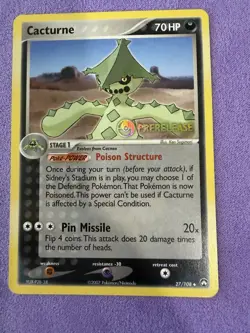Cacturne Prerelease Stamped EX Power Keepers Card 27/108 - Image 1