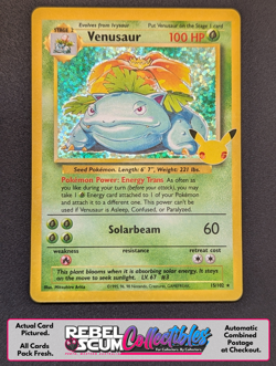 Venusaur (Base Set Reprint) | 15/102 | Celebrations Classic Collection | MINT - Image 1