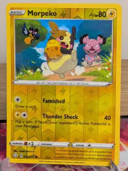 MORPEKO 036/072 COMMON SHINING FATES POKEMON REVERSE HOLO MP - Image 1