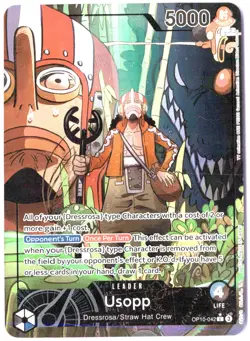 ULTRA RARE ALT ART LOW POP CUSTOM ONE PIECE!!! Usopp HOLOFOIL Leader - Image 1