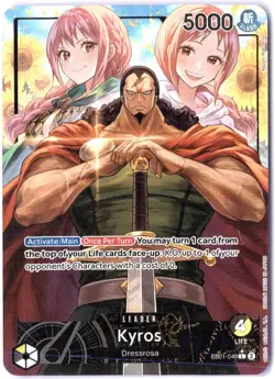 ULTRA RARE ALT ART LOW POP CUSTOM ONE PIECE!!! Kyros HOLOFOIL - Image 1
