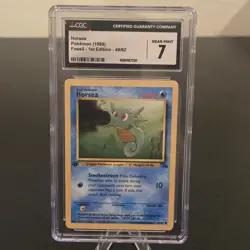 1999 Pokemon Horsea Fossil 1st Edition #49/62 CGC 7 WOTC Vintage Card - Image 1