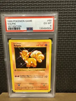 1999 Base Set 1st Edition Rare Vulpix Pokemon PSA 6 68/102 - Image 1