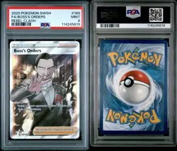 Boss's Orders PSA 9 (Full Art) 189/192 Swsh02: Rebel Clash Holo Pokemon Trainer - Image 3