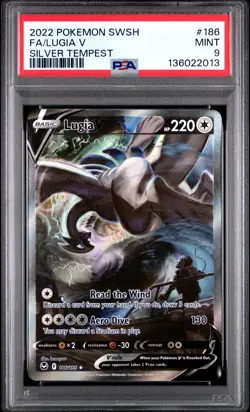 2022 Pokemon Sword & Shield Silver Tempest Lugia V #186 PSA 9 - Image 1