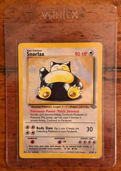 1999 Pokemon Snorlax 27/64 Jungle Regular TCG Rare Unlimited Non Holo - MP - Image 1