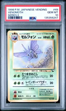 1998 POKEMON JPN VENDING SER II #49 VENOMOTH PSA 10 - Image 1