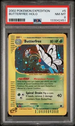 2002 Pokemon Expedition #5 Butterfree Holo PSA 8 NM-MT - Image 1