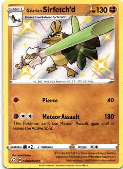 Pokemon TCG Galarian Sirfetch'd SV064/SV122 Shining Fates Holo Rare Near Mint - Image 1