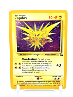 Zapdos 15/62 Fossil Unlimited Pokemon Card Holo Rare NM/LP - Image 1