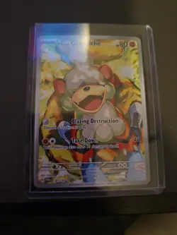 Pokemon TCG Hisuian Growlithe Twilight Masquerade Full Art Holo Card 181/167 - Image 1