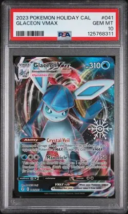 Glaceon VMAX 041/203 Ultra Rare SNOWFLAKE STAMP Pokemon TCG PSA 10 - Image 1