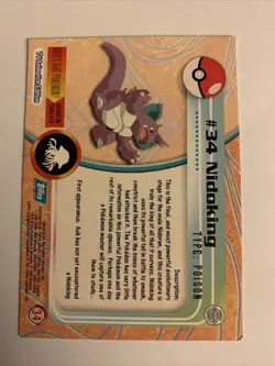 Nidoking Topps Pokemon Card - Image 2