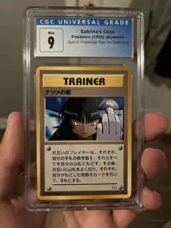 1999 Japanese Pokemon Sabrina's Gaze Trainer BANNED ART Gym 2 CGC 9 - Image 1