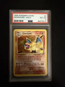 1999 Holo Rare Charizard 4/102 Base Set Pokemon TCG PSA 4 - Image 1