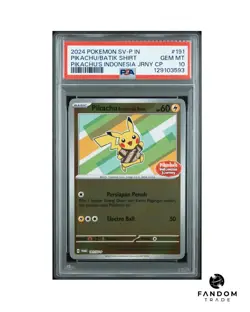 PSA 10 GEM MT Pikachu Berkmeja Batik Indonesia Journey Pokemon 191/SV-P - Image 1