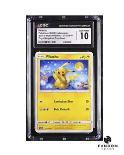 CGC 10 GEM MINT Pikachu Toys Kingdom Purchase Campaign #172/SM-P Pokemon Indo - Image 1