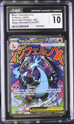 2025 Pokemon Mega Charizard X ex Black Star Promos 023 Mega UPC CGC GEM MINT 10 - Image 1