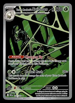 Team Rockets Spidops Illustration Rare Destined Rivals NM, 187/182 Pokemon Card - Image 1