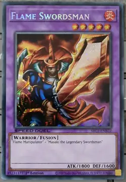 SBC1-ENB22 Flame Swordsman - Secret Rare 1st Edition Yugioh Card SPEED DUEL Card - Image 1