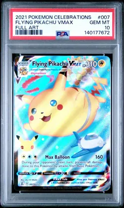 PSA 10 FLYING PIKACHU VMAX 007/025 FULL ART CELEBRATIONS POKEMON ⚡ - Image 1