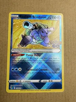 Radiant Blastoise ⭐ 018/078 Holo Radiant Rare Pokemon GO 2022 Pokemon NM - Image 1