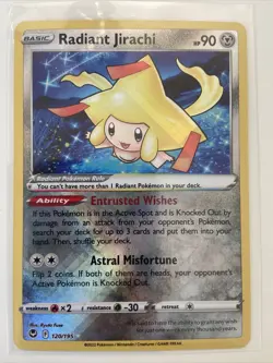 Pokemon TCG Radiant Jirachi 120/195 Silver Tempest Radiant Rare NM/M - Image 1