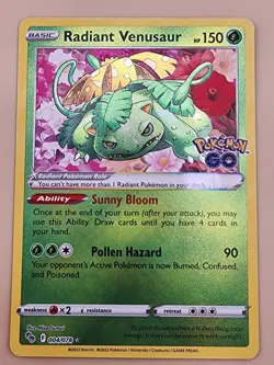 Radiant Venusaur 004/078 Pokemon GO Holo Near MInt NM) - Image 2