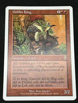 Magic the Gathering MTG Goblin King Red Core Set 7th Edition Rare - Image 1